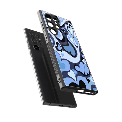 Y2K Blue Meltdown Hearts sleek samsung galaxy s24 ultra cover with tempered glass back and TPU edges