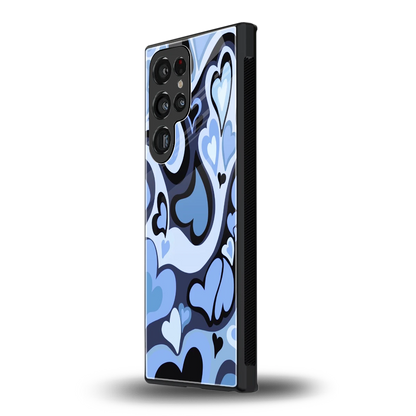 Y2K Blue Meltdown Hearts samsung galaxy s24 ultra mobile cover | shockproof glass phone case