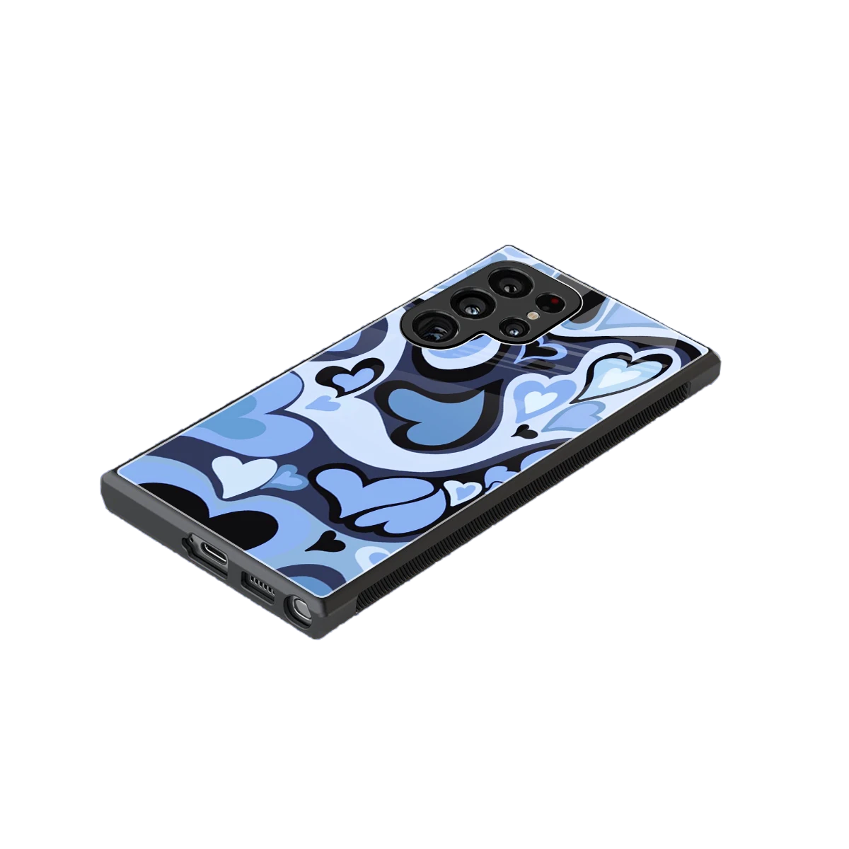 Y2K Blue Meltdown Hearts stylish phone case for samsung galaxy s24 ultra | glossy glass and slim fit