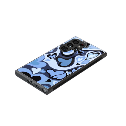 Y2K Blue Meltdown Hearts stylish phone case for samsung galaxy s24 ultra | glossy glass and slim fit