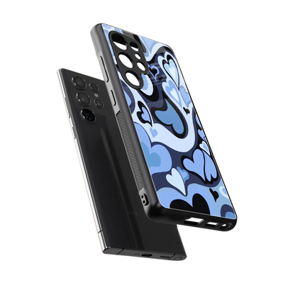 Y2K Blue Meltdown Hearts sleek samsung galaxy s25 ultra cover with tempered glass back and TPU edges