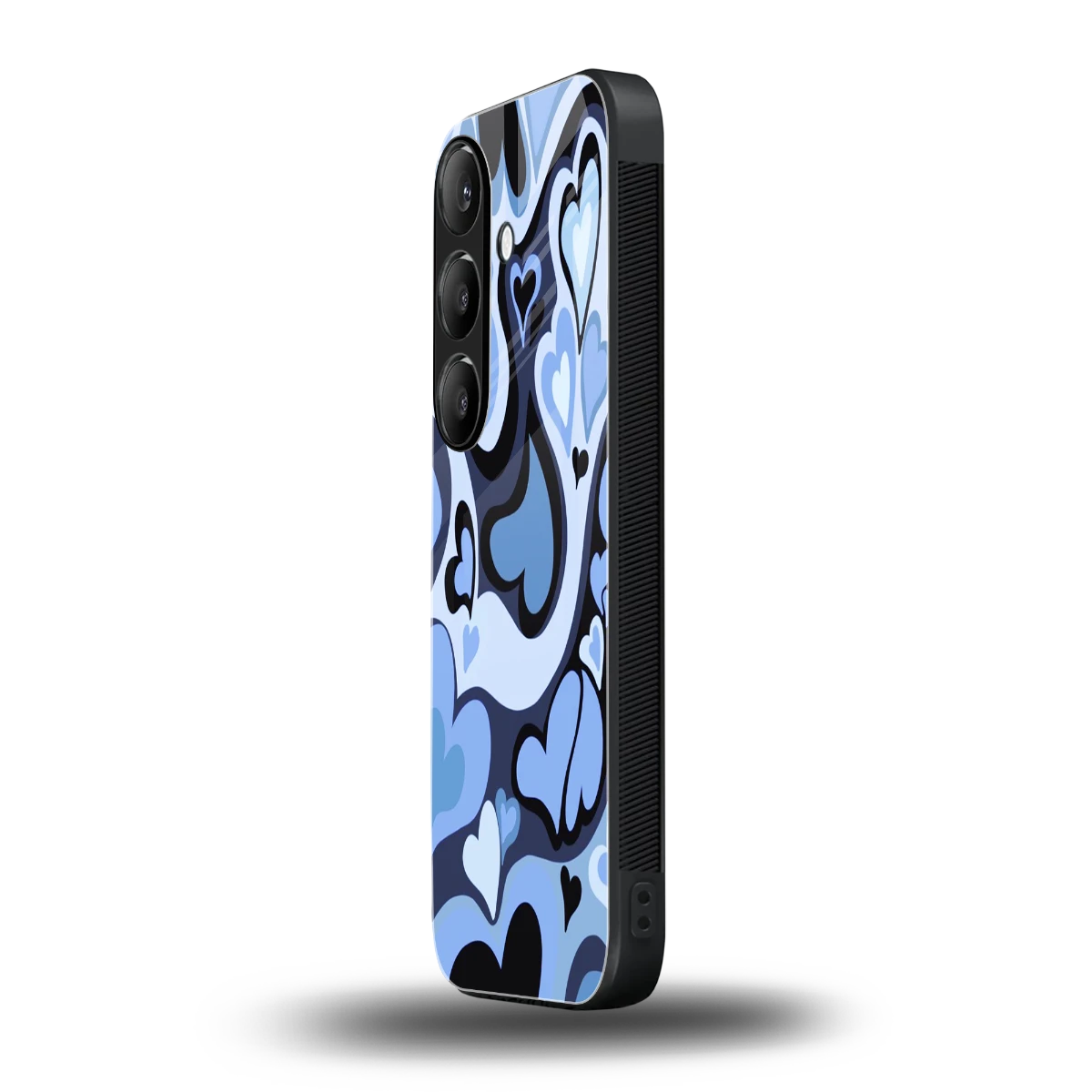 Y2K Blue Meltdown Hearts samsung galaxy s25 plus mobile cover | shockproof glass phone case