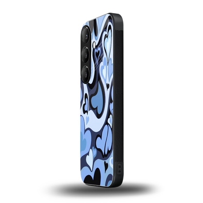 Y2K Blue Meltdown Hearts samsung galaxy s24 plus mobile cover | shockproof glass phone case