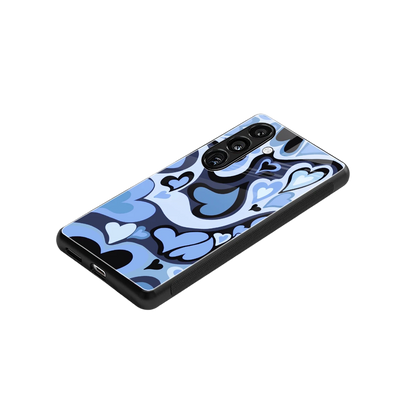 Y2K Blue Meltdown Hearts stylish phone case for samsung galaxy s24 | glossy glass and slim fit