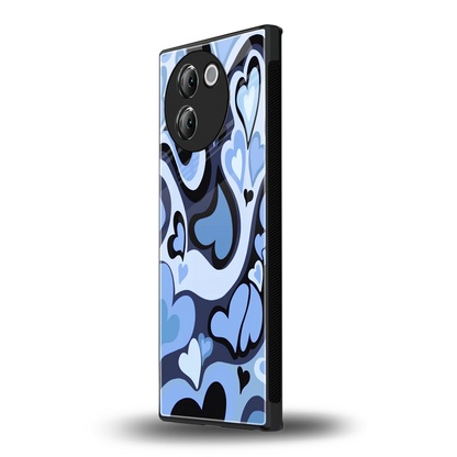 Y2K Blue Meltdown Hearts vivo v30e mobile cover | shockproof glass phone case