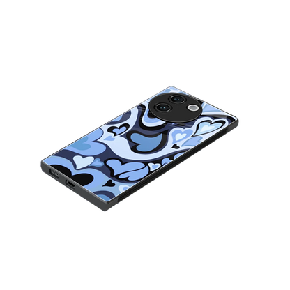 Y2K Blue Meltdown Hearts stylish phone case for vivo v30e | glossy glass and slim fit