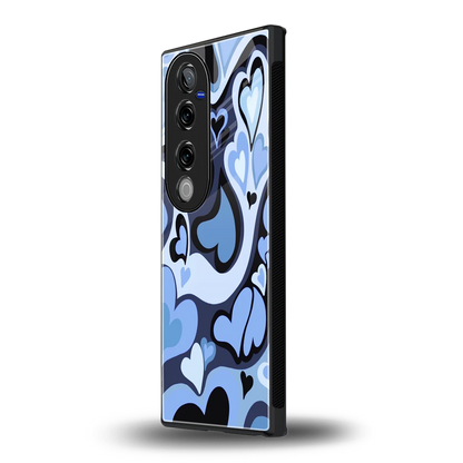 Y2K Blue Meltdown Hearts vivo v40 pro mobile cover | shockproof glass phone case