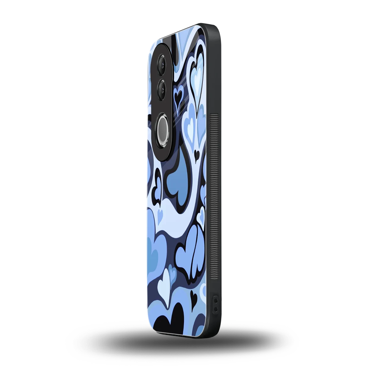 Y2K Blue Meltdown Hearts vivo v50 mobile cover | shockproof glass phone case