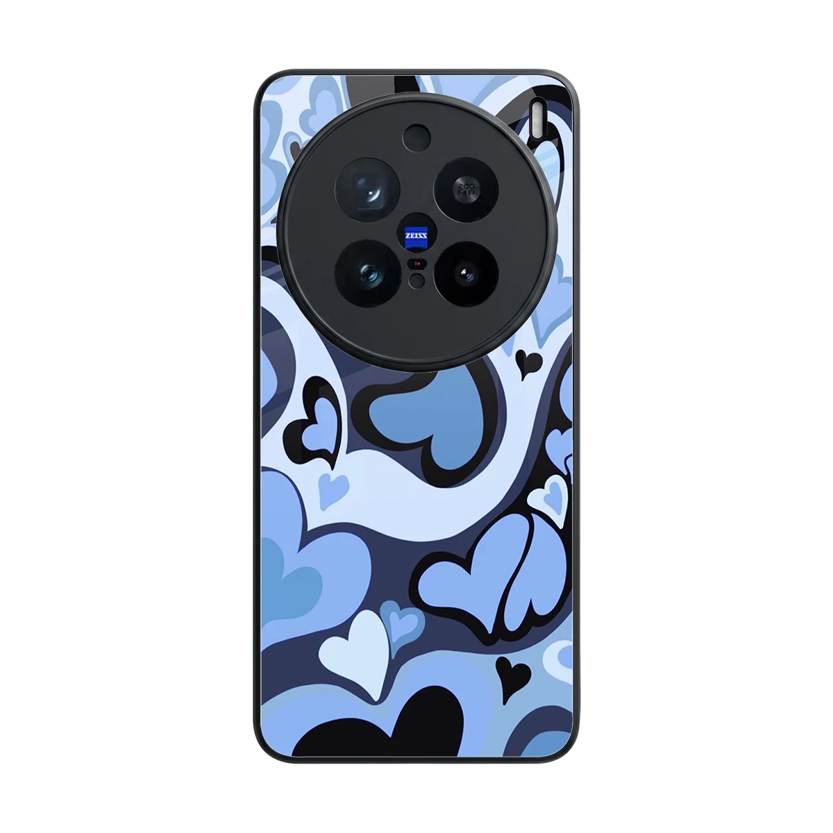 Y2K Blue Meltdown Hearts back phone cover | glass case for vivo x200 pro