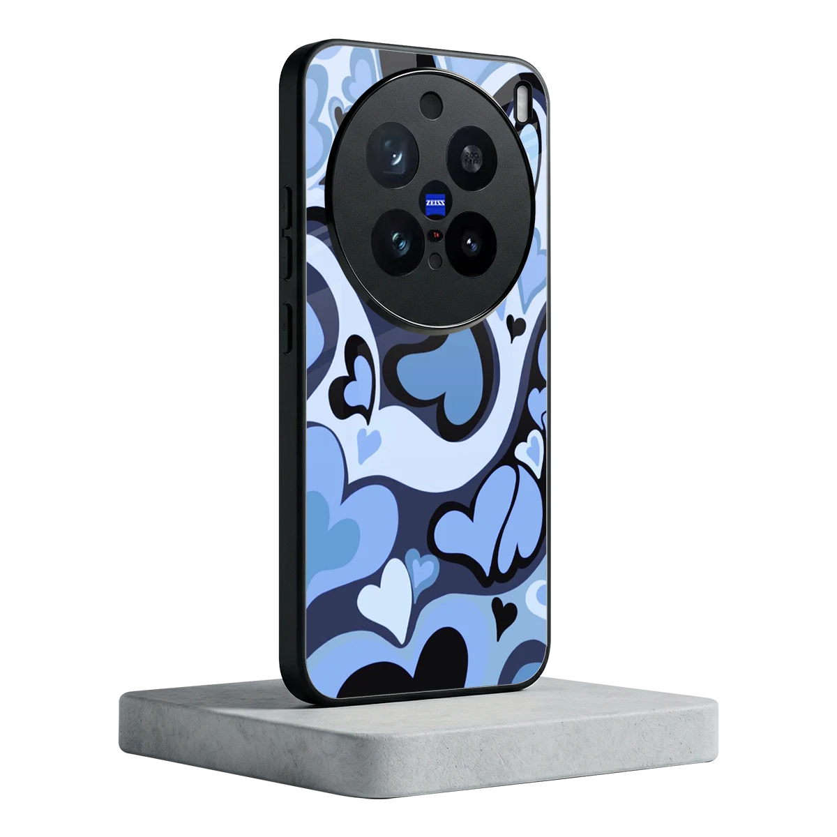 Y2K Blue Meltdown Hearts vivo x200 pro mobile cover | shockproof glass phone case