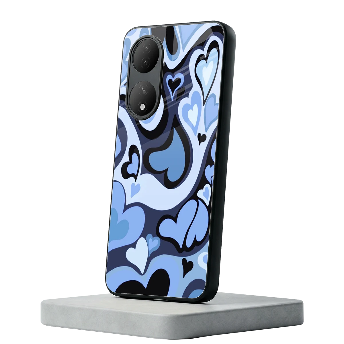 Y2K Blue Meltdown Hearts Vivo-y100 mobile cover | shockproof glass phone case