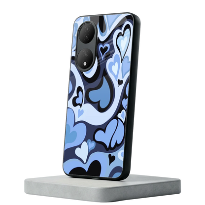 Y2K Blue Meltdown Hearts Vivo-y100 mobile cover | shockproof glass phone case