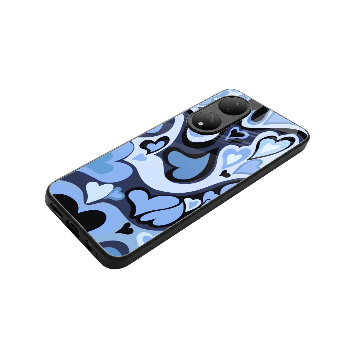 Y2K Blue Meltdown Hearts stylish phone case for Vivo-y100 | glossy glass and slim fit