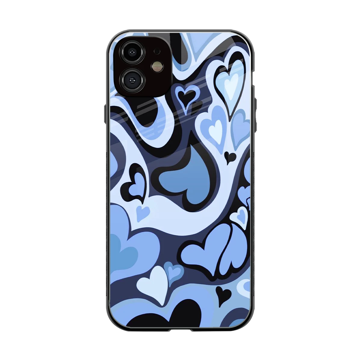 Y2K Blue Meltdown Hearts back phone cover | glass case for iphone 11