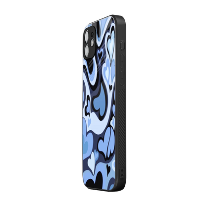 Y2K Blue Meltdown Hearts iphone 12 mobile cover | shockproof glass phone case