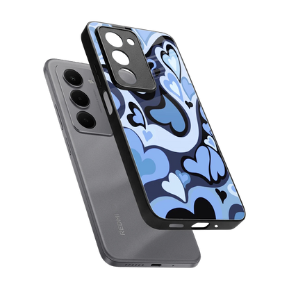 Y2K Blue Meltdown Hearts sleek redmi 15 5g cover with tempered glass back and TPU edges