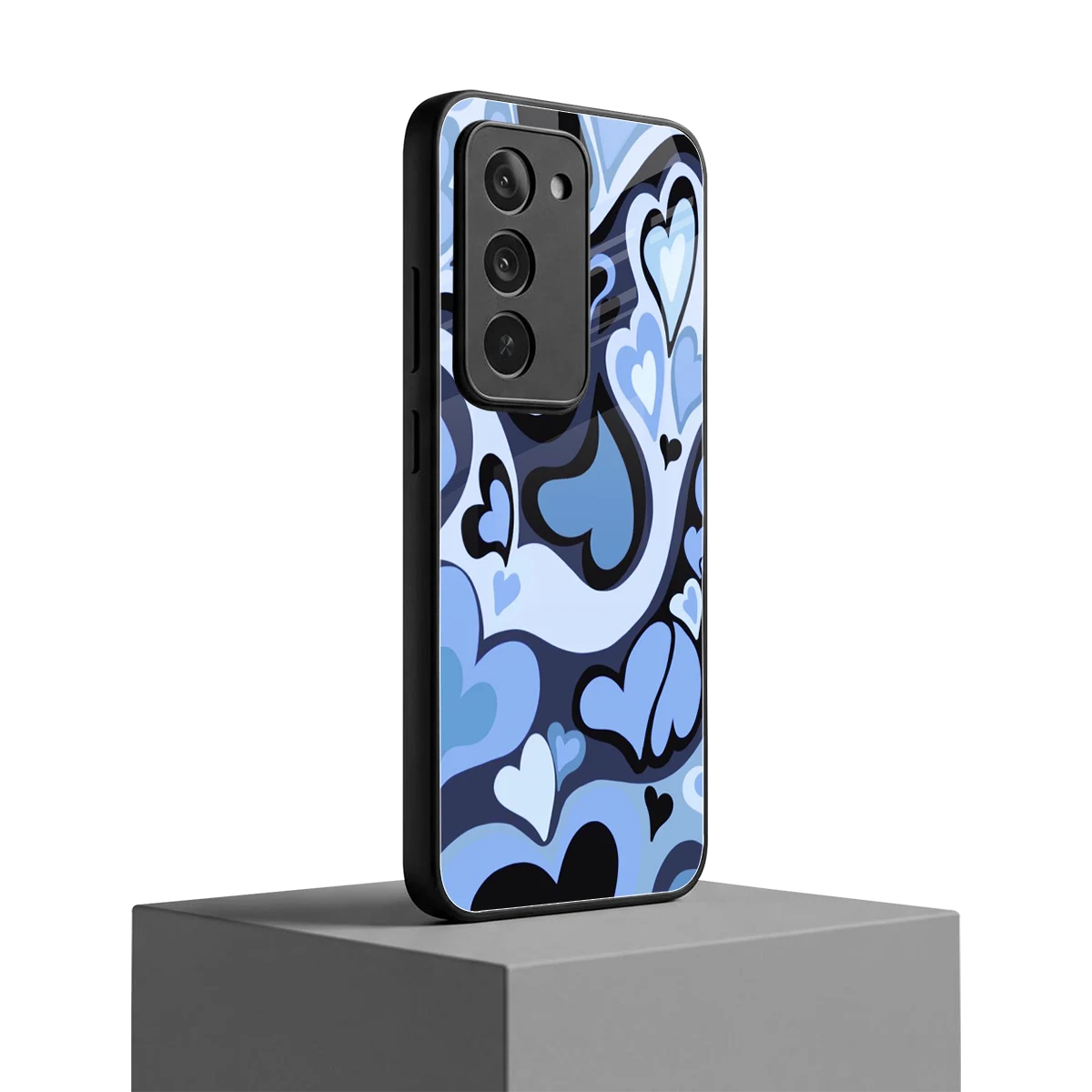 Y2K Blue Meltdown Hearts redmi 15 5g mobile cover | shockproof glass phone case