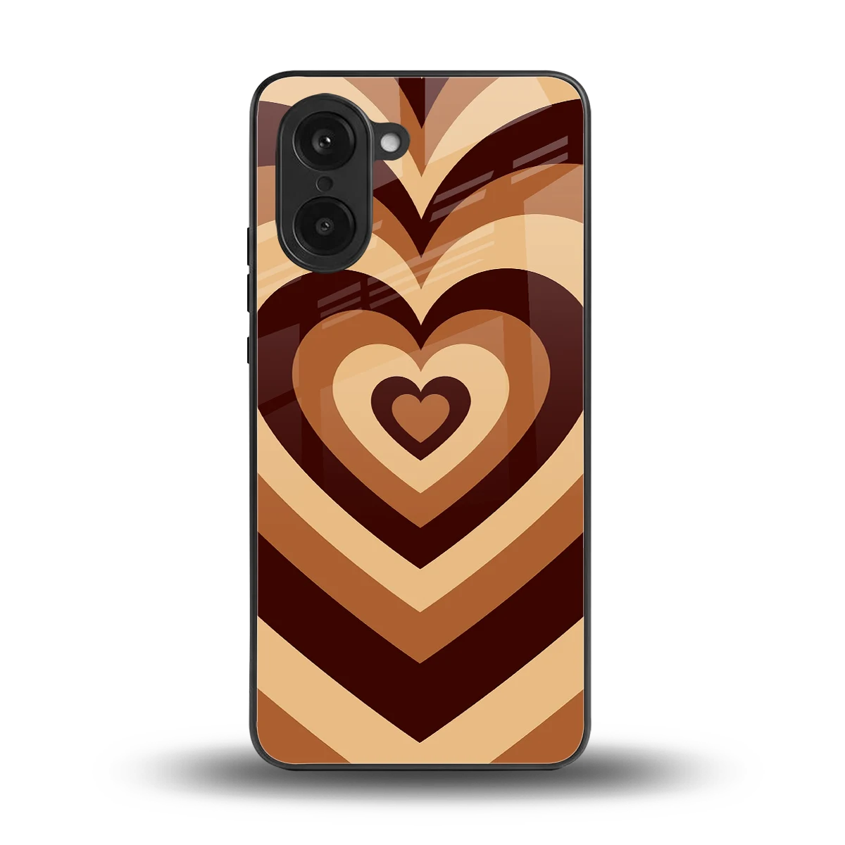 Y2K Brown Hearts back phone cover | glass case for oneplus nord ce5 5g