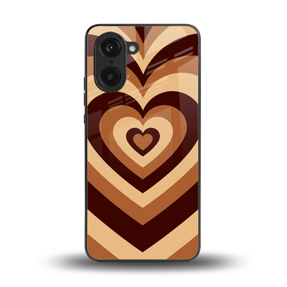 Y2K Brown Hearts back phone cover | glass case for oneplus nord ce5 5g