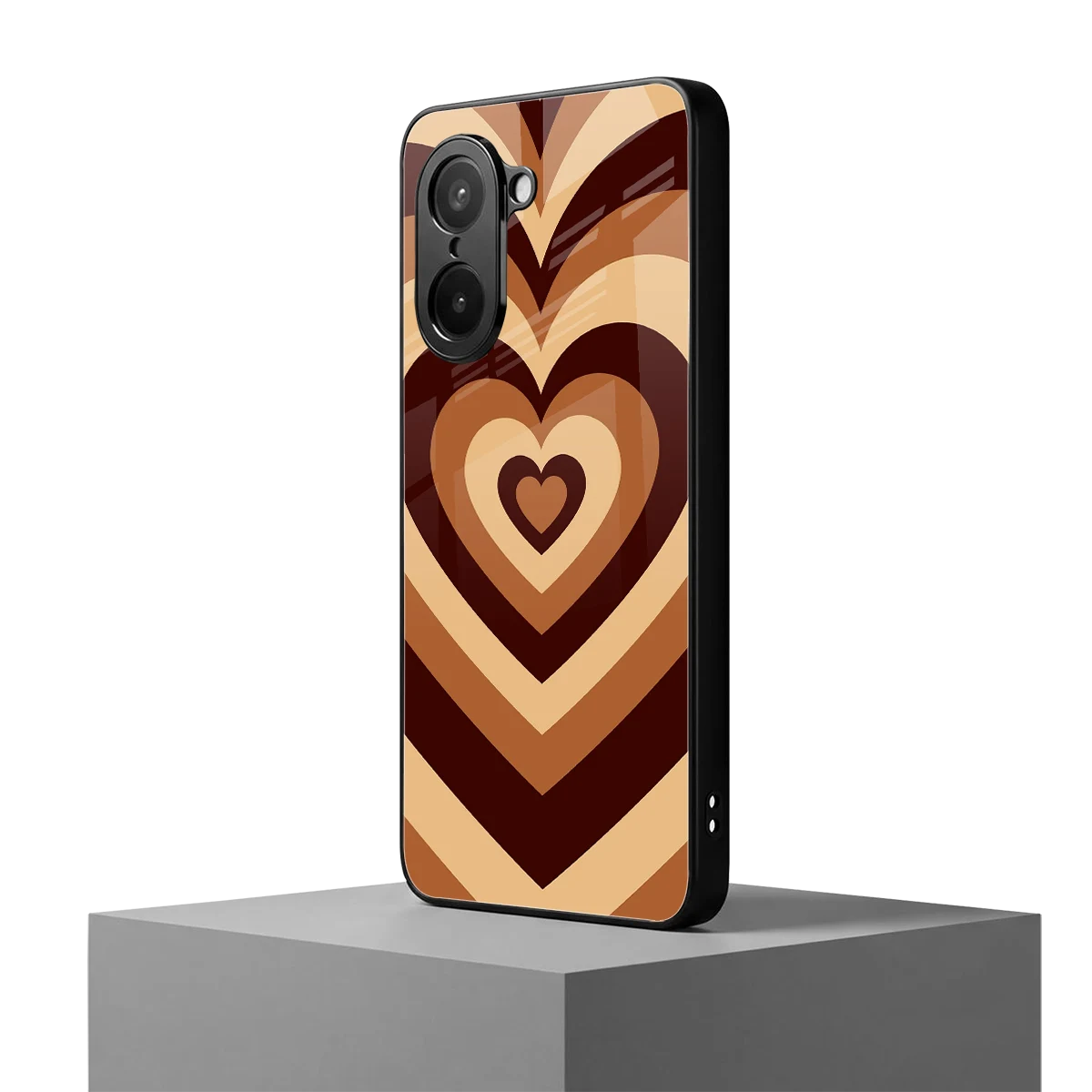 Y2K Brown Hearts oneplus nord ce5 5g mobile cover | shockproof glass phone case