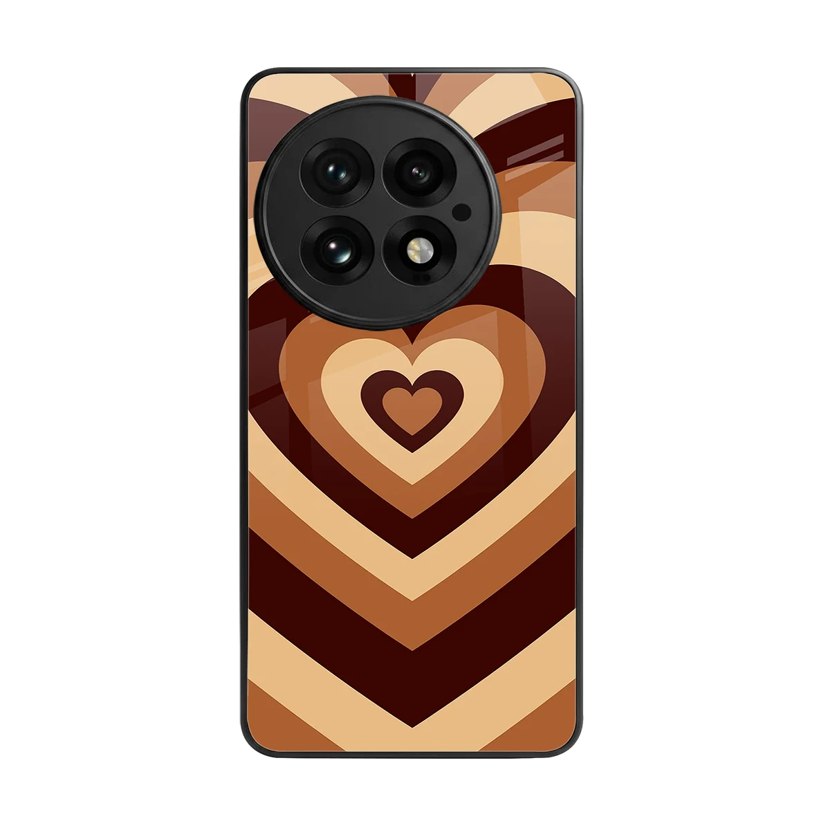 Y2K Brown Hearts back phone cover | glass case for oneplus 13