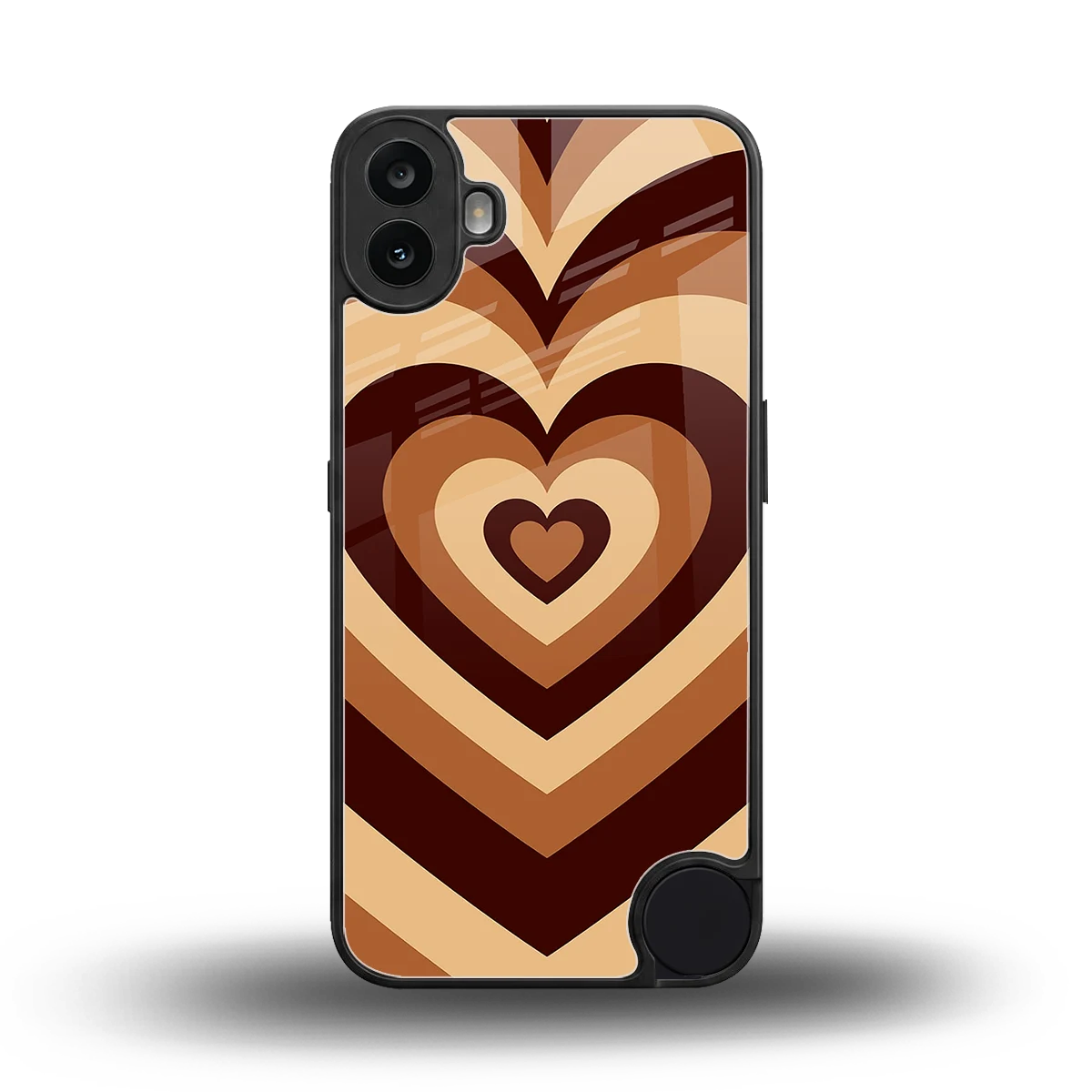 Y2K Brown Hearts back phone cover | glass case for cmf nothing phone 1