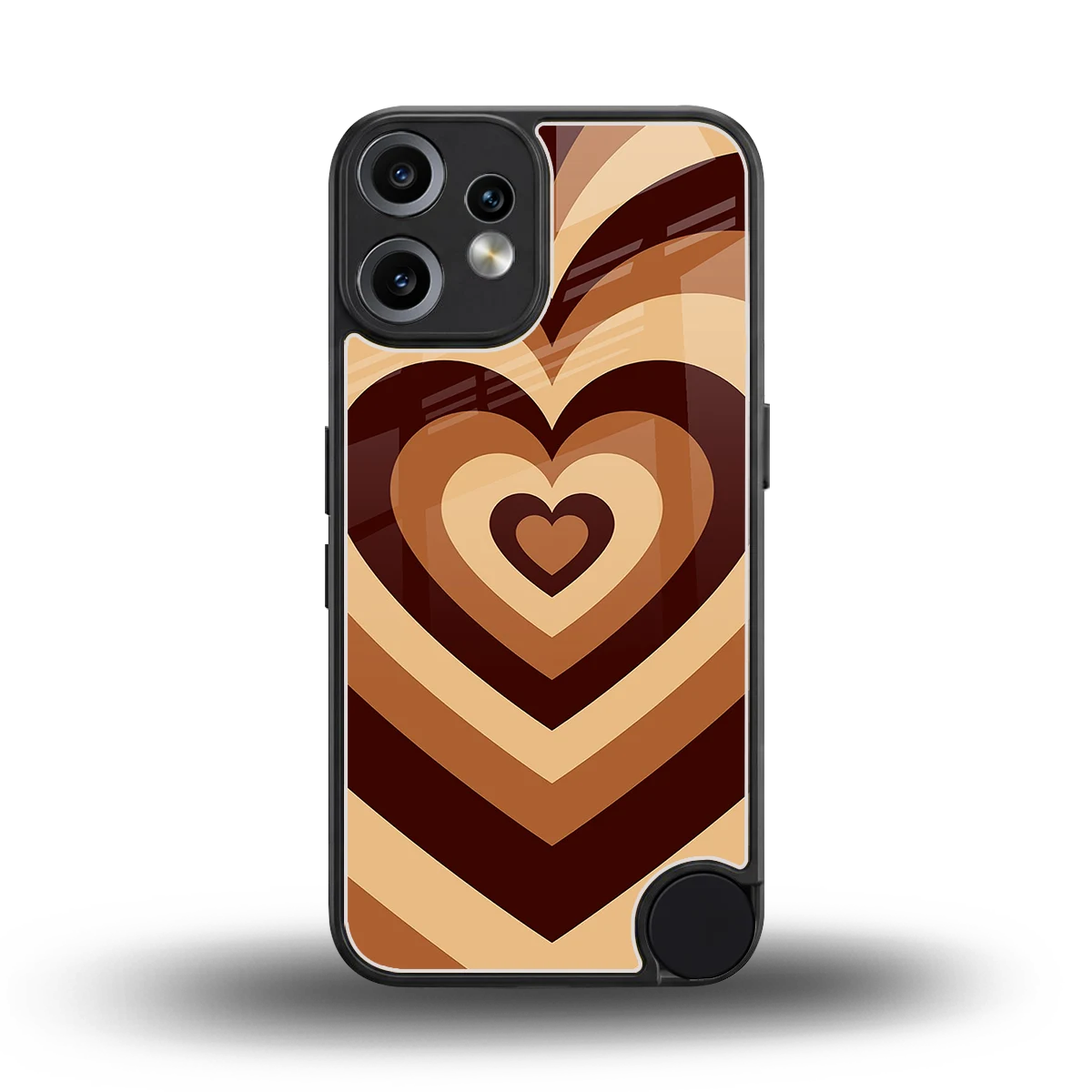 Y2K Brown Hearts back phone cover | glass case for cmf nothing phone 2 pro