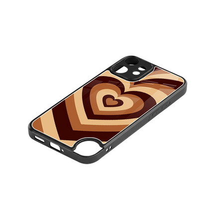 Y2K Brown Hearts stylish phone case for cmf nothing phone 2 pro | glossy glass and slim fit