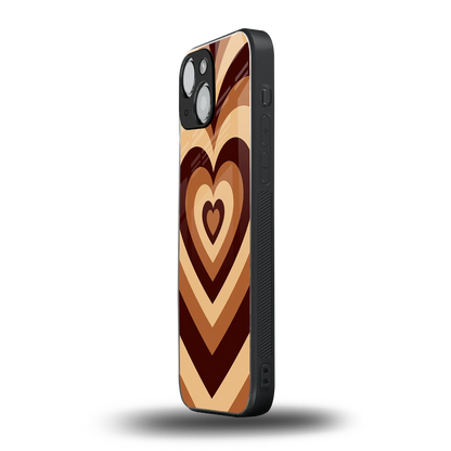 Y2K Brown Hearts iphone 12 mini mobile cover | shockproof glass phone case
