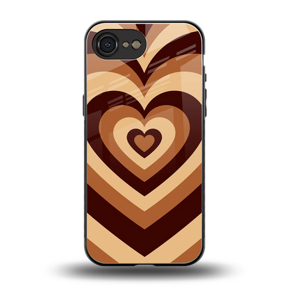 Y2K Brown Hearts back phone cover | glass case for iphone 16e