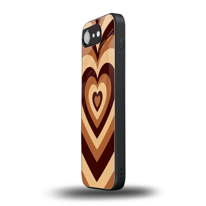 Y2K Brown Hearts iphone 16e mobile cover | shockproof glass phone case