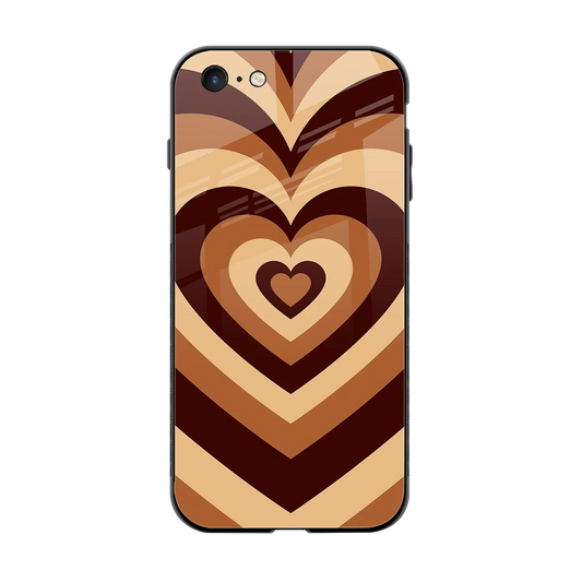 Y2K Brown Hearts back phone cover | glass case for iphone 6