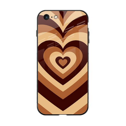 Y2K Brown Hearts back phone cover | glass case for iphone 6s plus