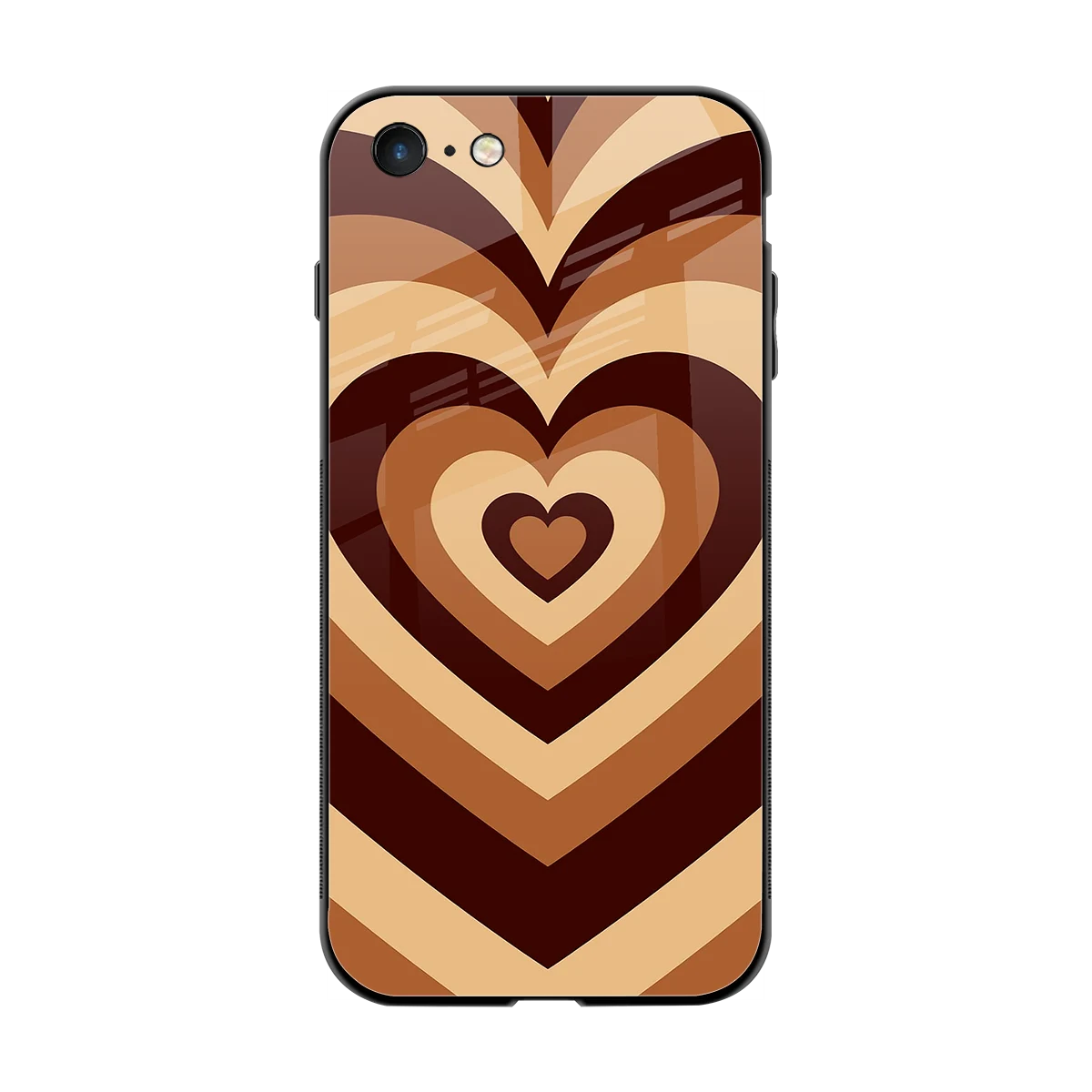 Y2K Brown Hearts back phone cover | glass case for iphone 7
