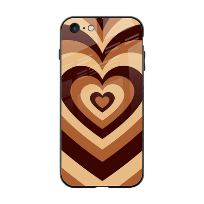 Y2K Brown Hearts back phone cover | glass case for iphone 7