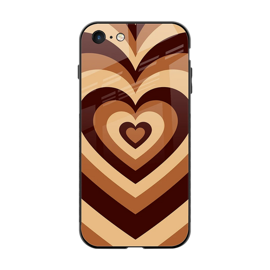 Y2K Brown Hearts back phone cover | glass case for iphone 7