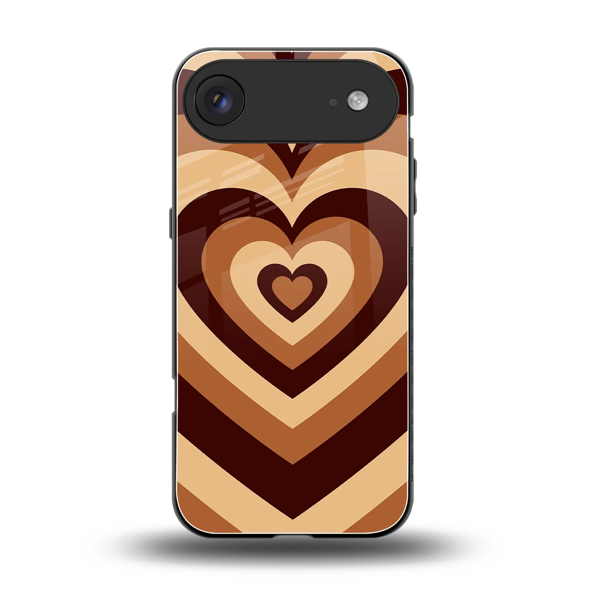Y2K Brown Hearts back phone cover | glass case for iphone air