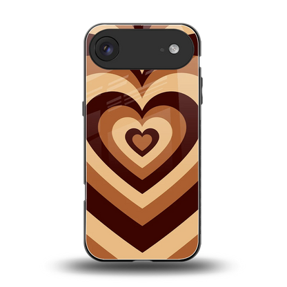 Y2K Brown Hearts back phone cover | glass case for iphone air