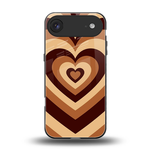 Y2K Brown Hearts back phone cover | glass case for iphone air