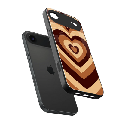 Y2K Brown Hearts sleek iphone air cover with tempered glass back and TPU edges