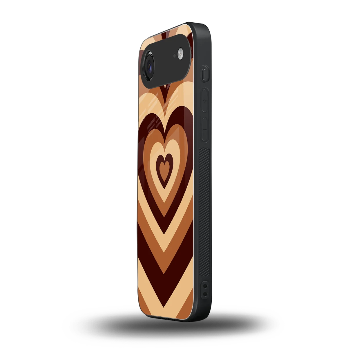 Y2K Brown Hearts iphone air mobile cover | shockproof glass phone case