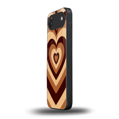 Y2K Brown Hearts iphone air mobile cover | shockproof glass phone case