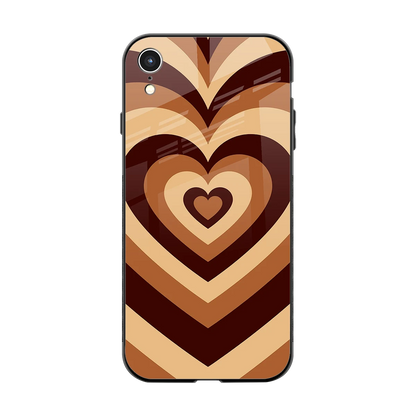 Y2K Brown Hearts back phone cover | glass case for iphone xr