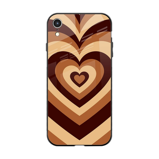 Y2K Brown Hearts back phone cover | glass case for iphone xr