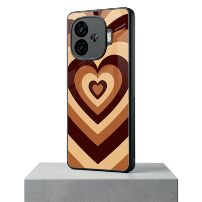 Y2K Brown Hearts iqoo neo 10r 5g mobile cover | shockproof glass phone case