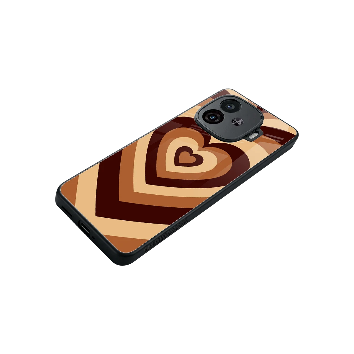 Y2K Brown Hearts stylish phone case for iqoo neo 10r 5g | glossy glass and slim fit
