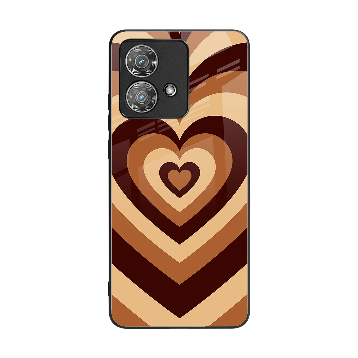 Y2K Brown Hearts back phone cover | glass case for motorola edge 40 neo 5g