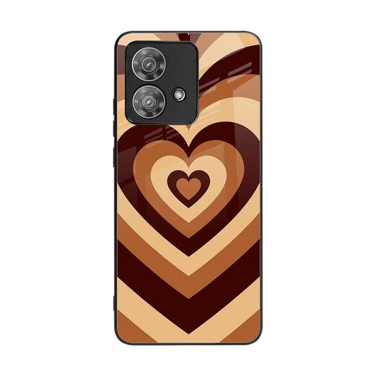 Y2K Brown Hearts back phone cover | glass case for motorola edge 40 neo 5g