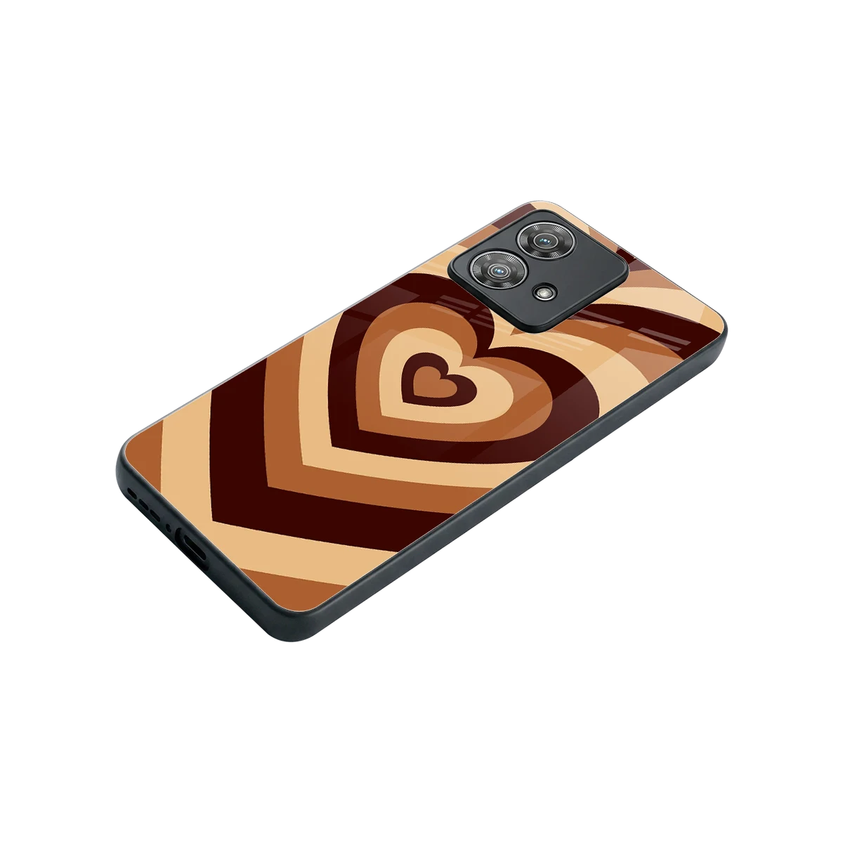 Y2K Brown Hearts stylish phone case for motorola edge 40 neo 5g | glossy glass and slim fit