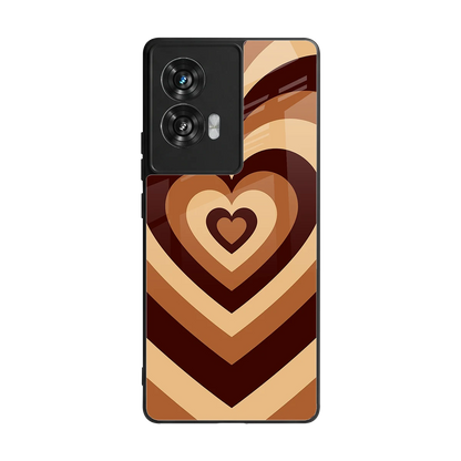 Y2K Brown Hearts back phone cover | glass case for motorola edge 50 fusion